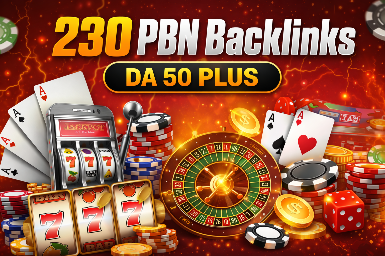 230 PBN Backlinks DA 50 Plus Powerful Casino Poker Gambling SEO Links
