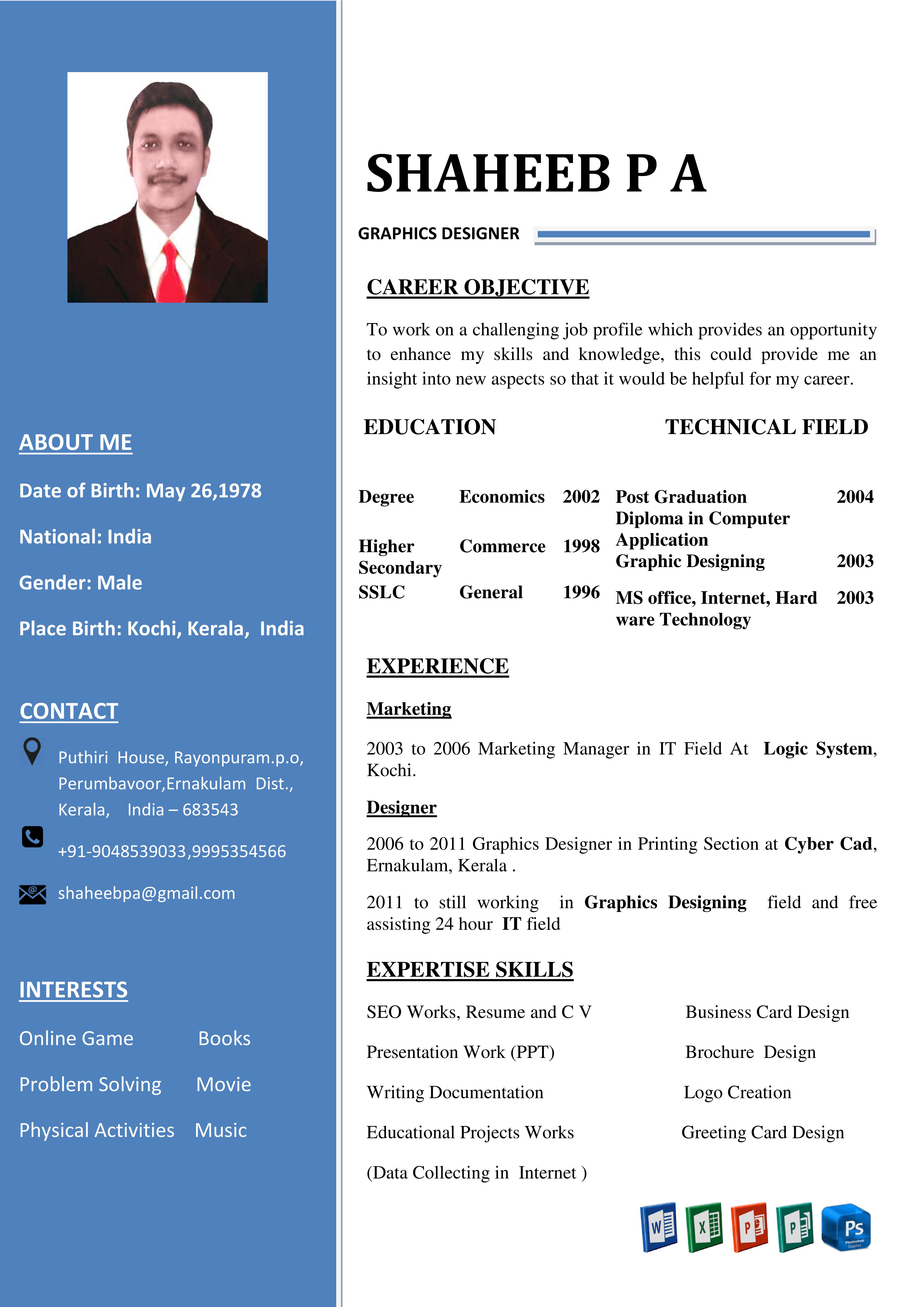 resume writing format in english