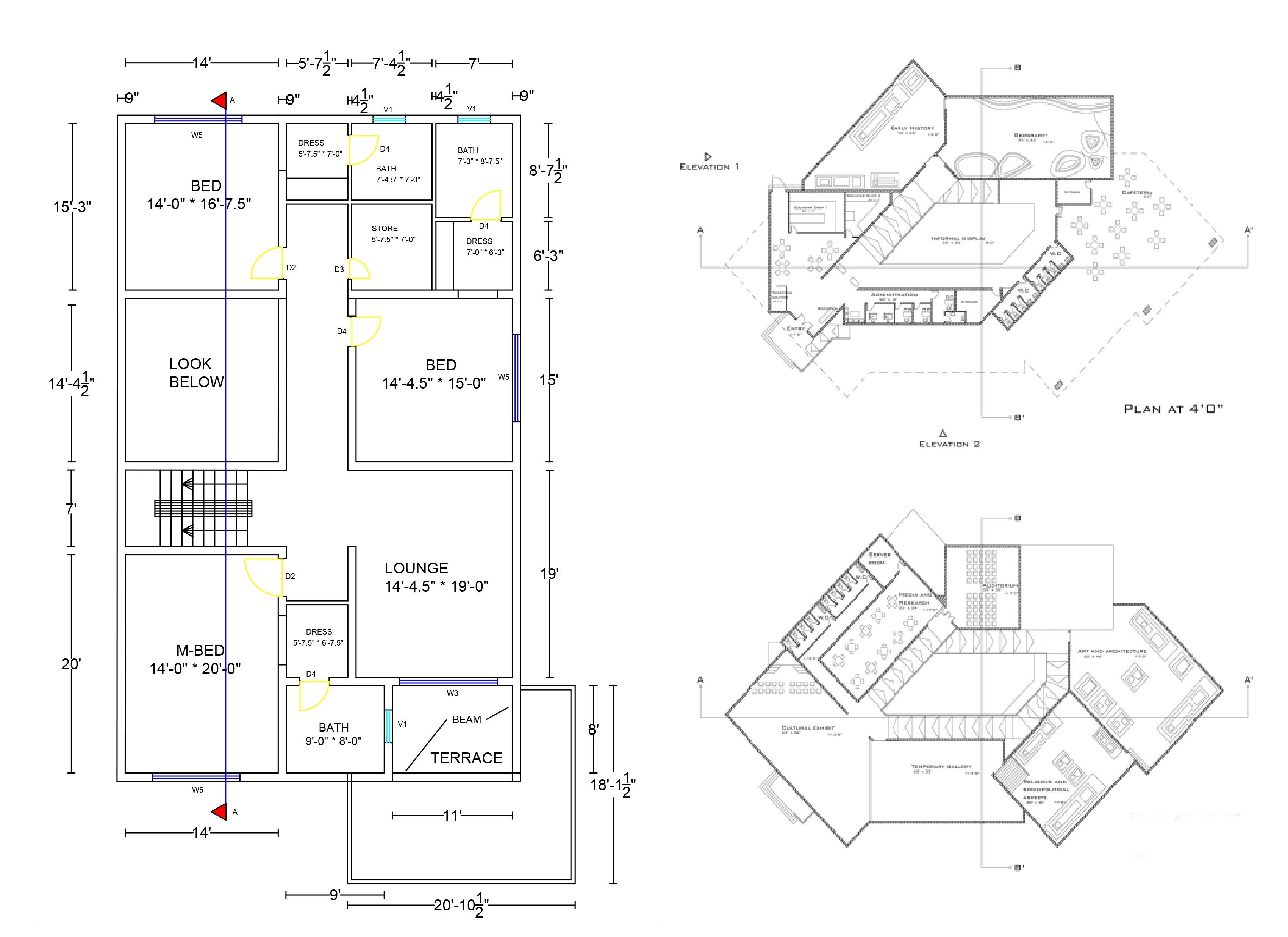 Architecture Plans, Sections, Blueprints 2D, 3D by AutoCAD