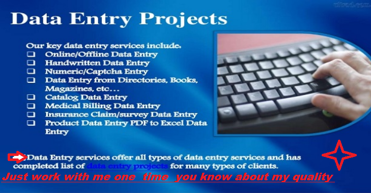 I complete any type of Data entry or Online work for $10 ...