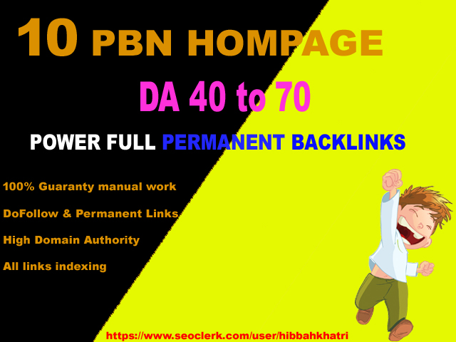 High-Quality Homepage PBN Dofollow Backlinks DA 40+