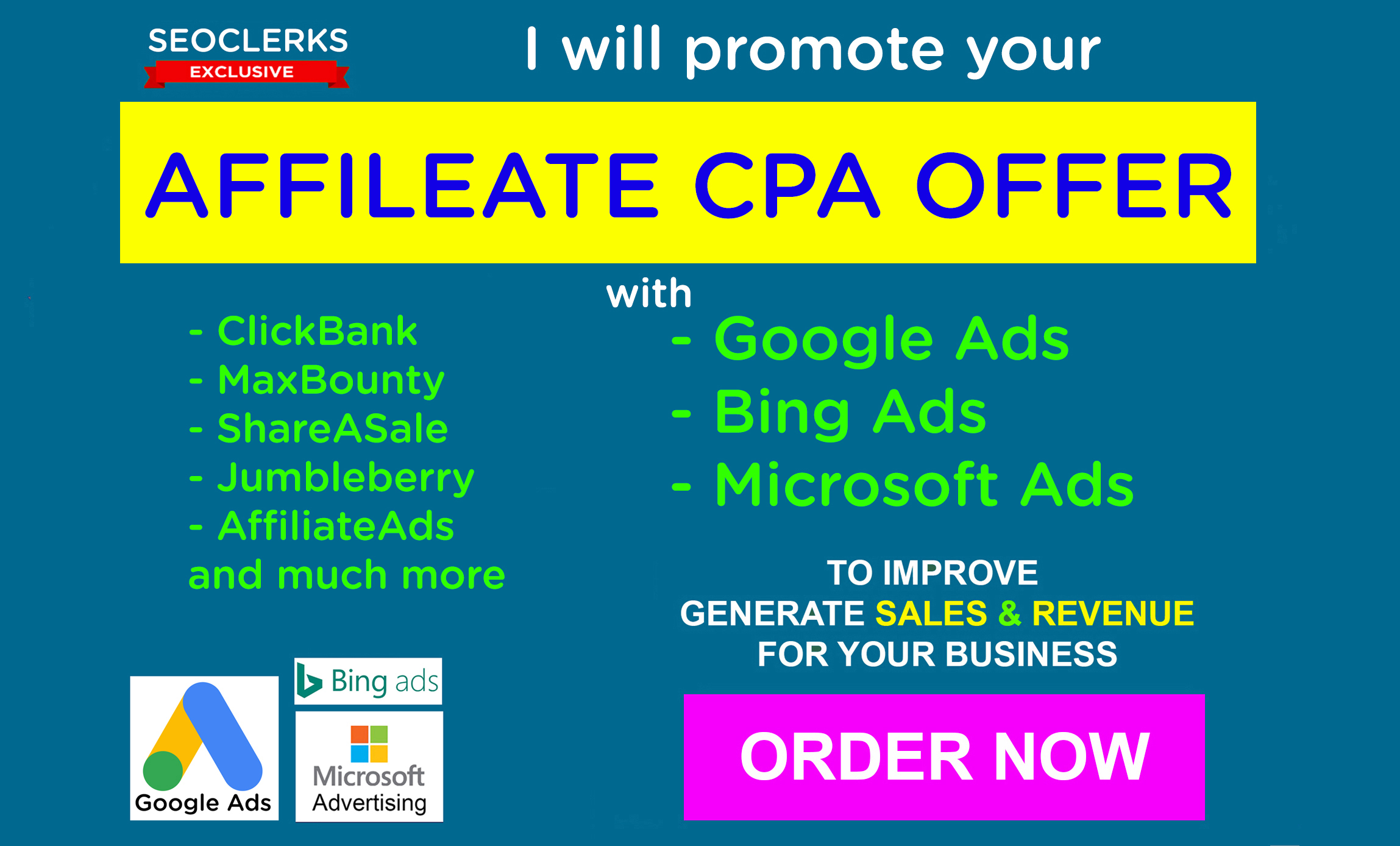 I will promote affiliate CPA offer with google ads or...