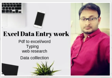 do Professional Data entry web Research typing copy paste