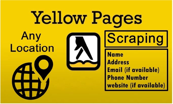 i will scrape yellowpages for business list for any