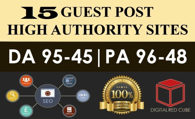 Write & Publish 15X High Quality Authority Guest Post DA 40 to 99+(Limited Time Offer)