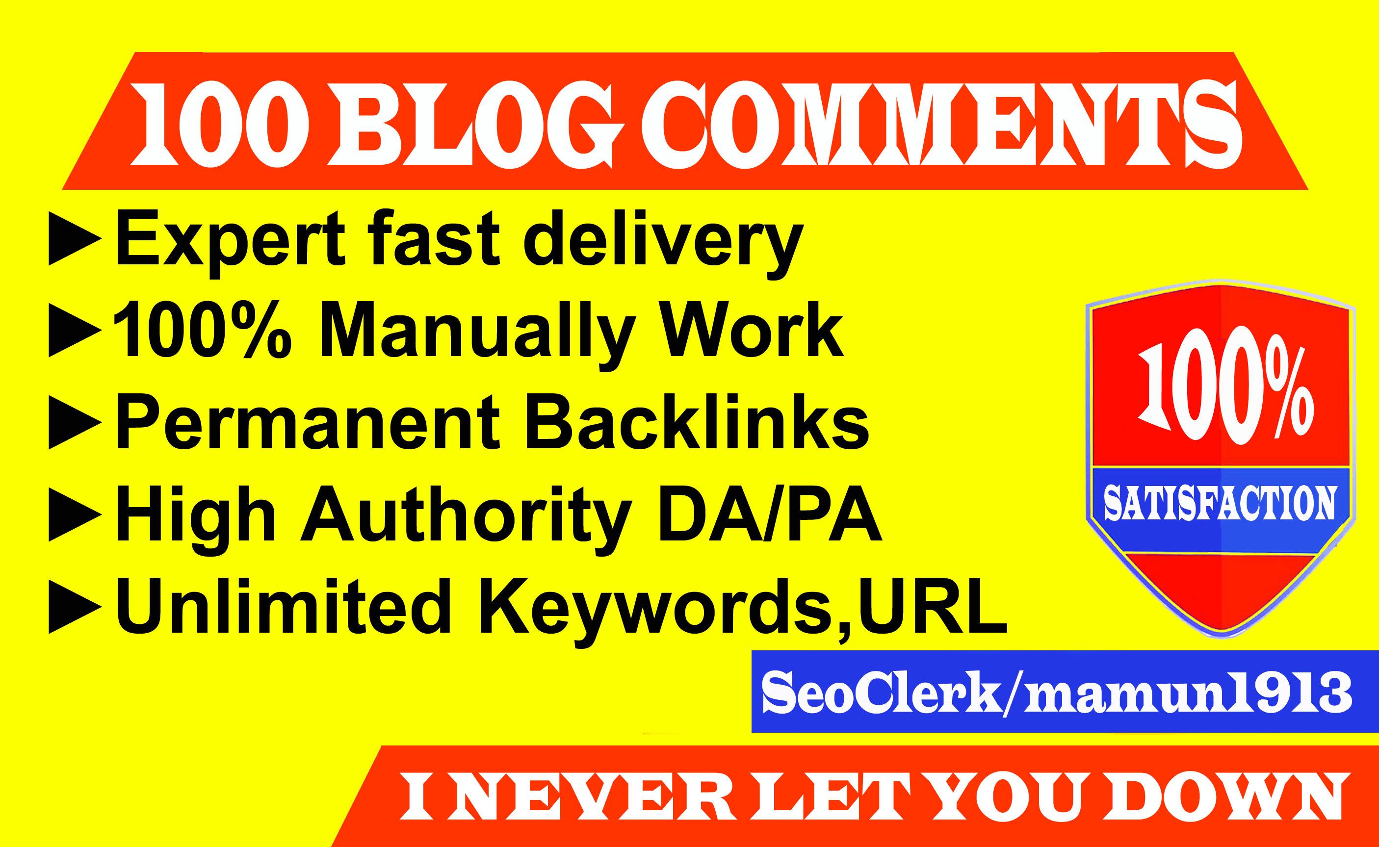 Create 100 SEO Permanent Blog Comments on High DA PA Blog 