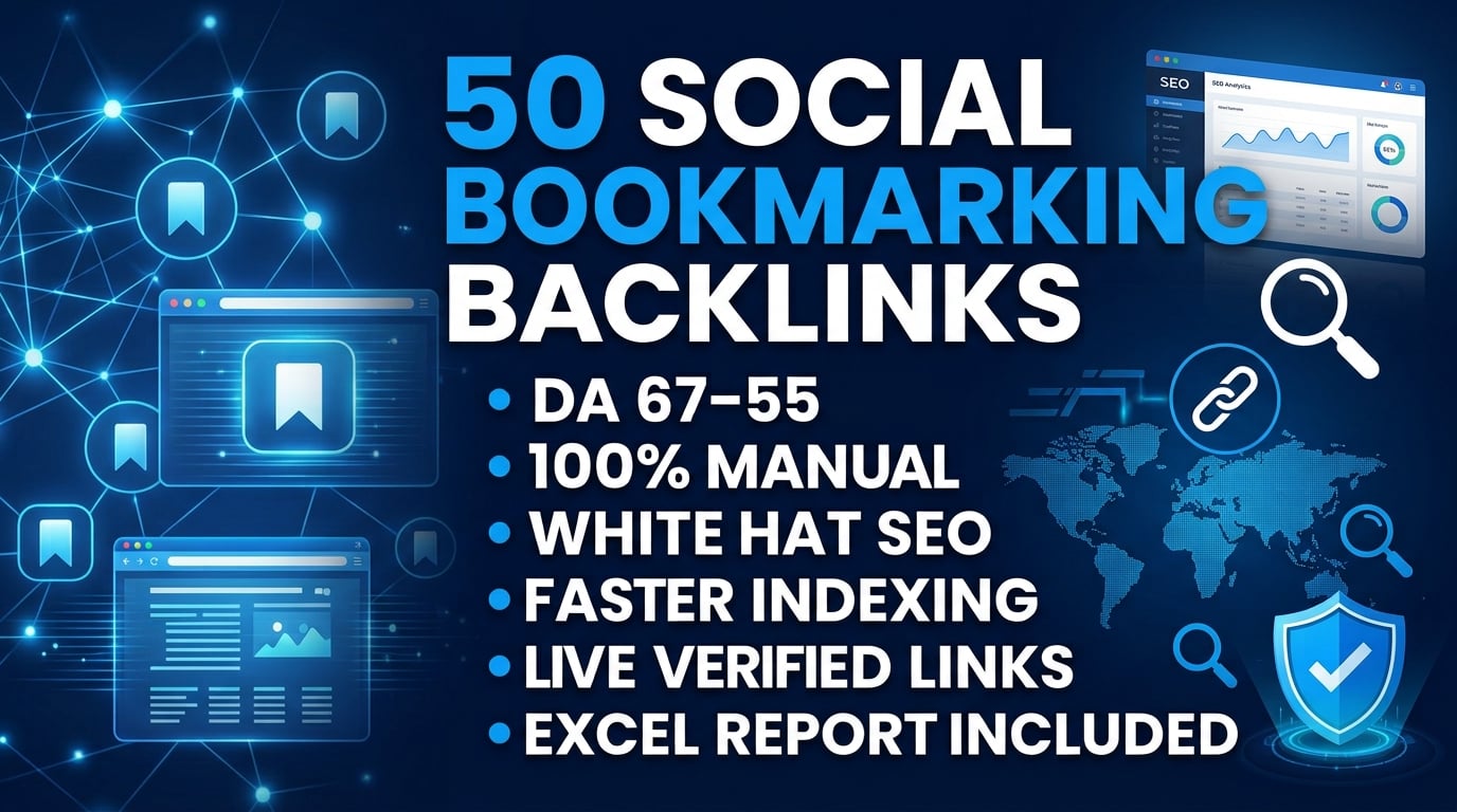 I will do 50 manual high DA bookmarking submissions for SEO ranking
