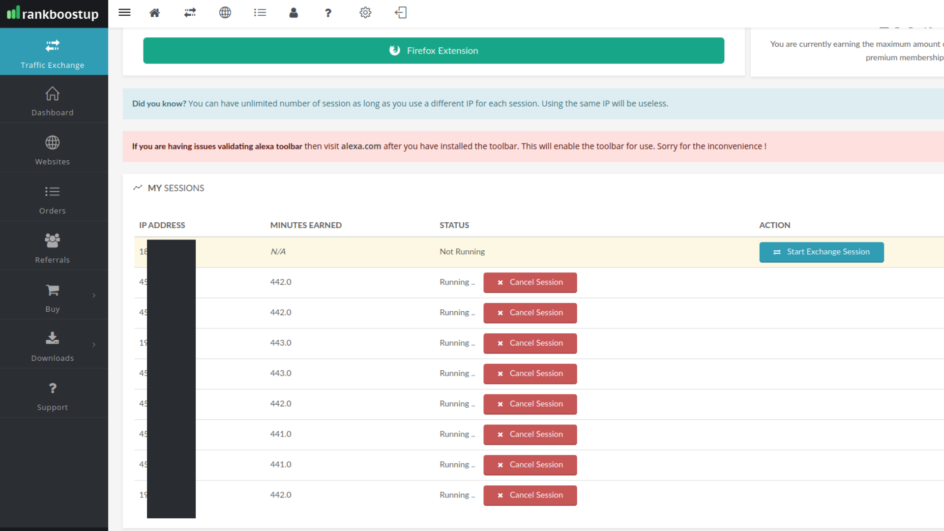 I will run 5 RankBoostUp traffic exchange sessions for you for 30 days
