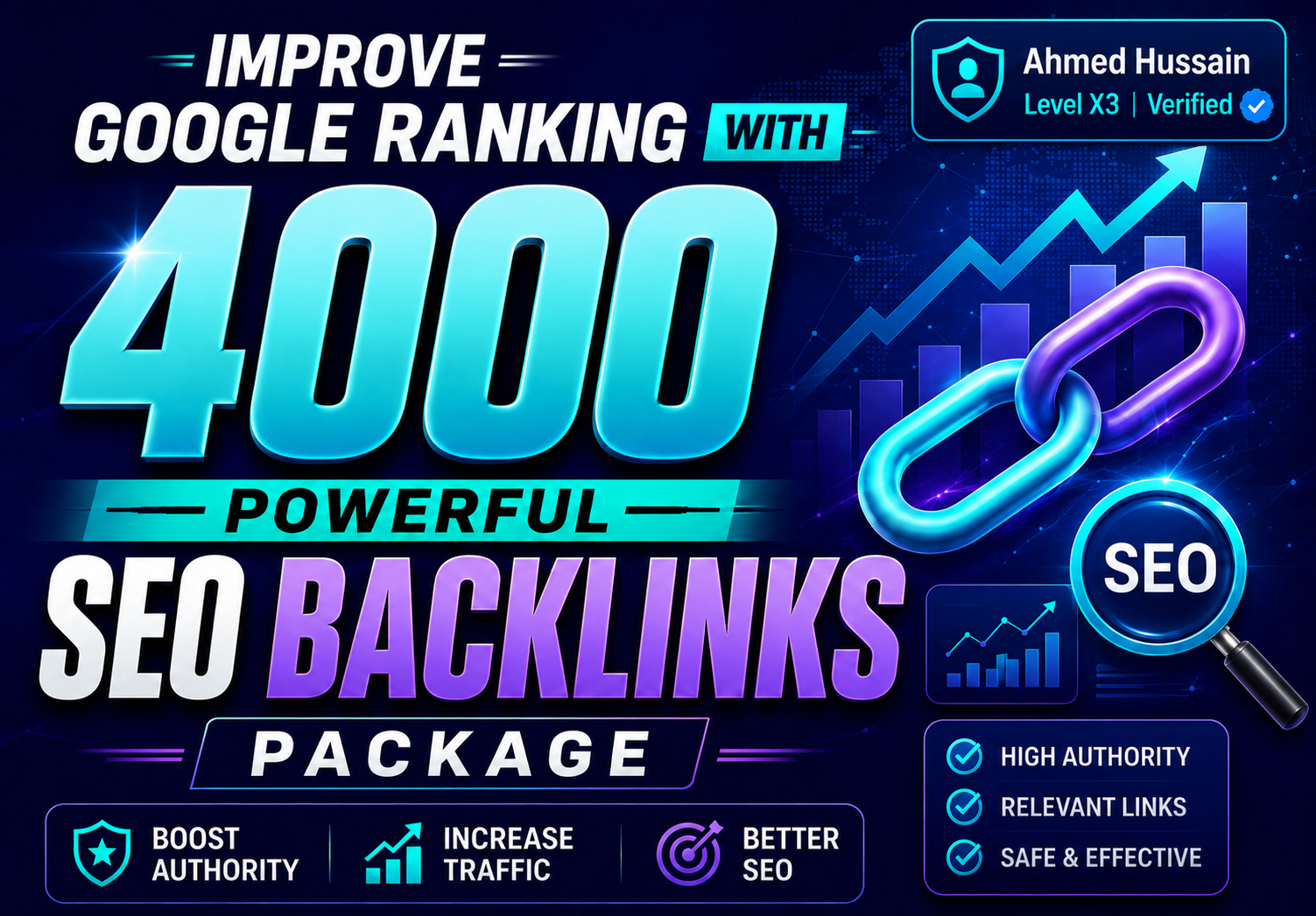 Improve Google Ranking With 4000 Powerful SEO Backlinks Package High DA/DR