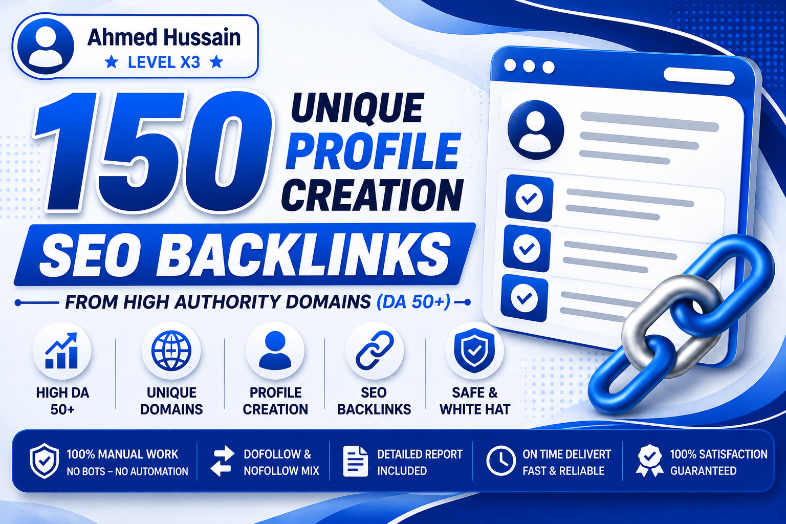 150 Profile Creation SEO Backlinks from High Authority Domains to Boost Website Rank