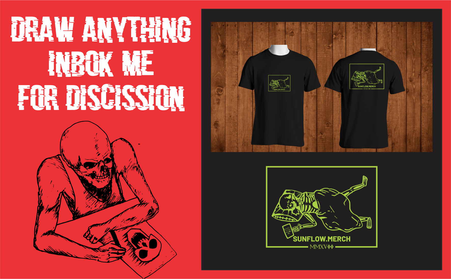 i will draw skull amazing for t-shirt or your produck