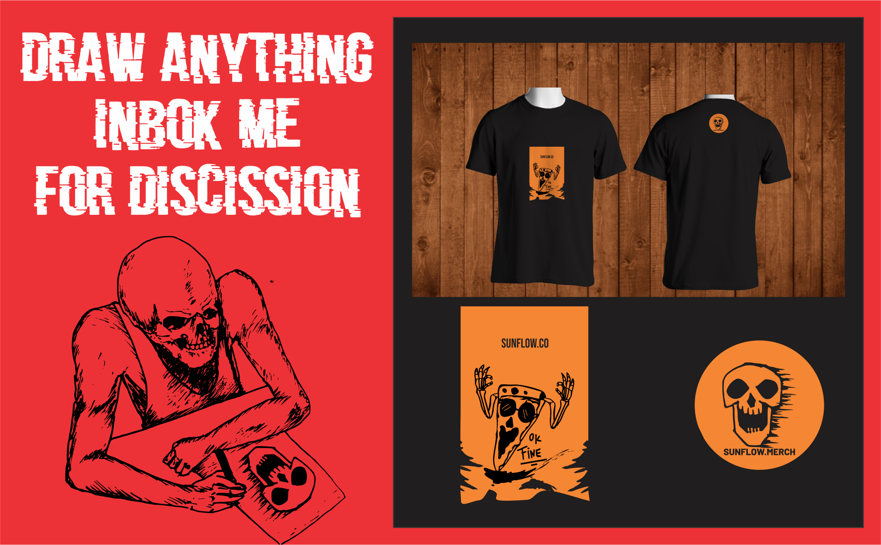 i will draw skull amazing for t-shirt or your produck