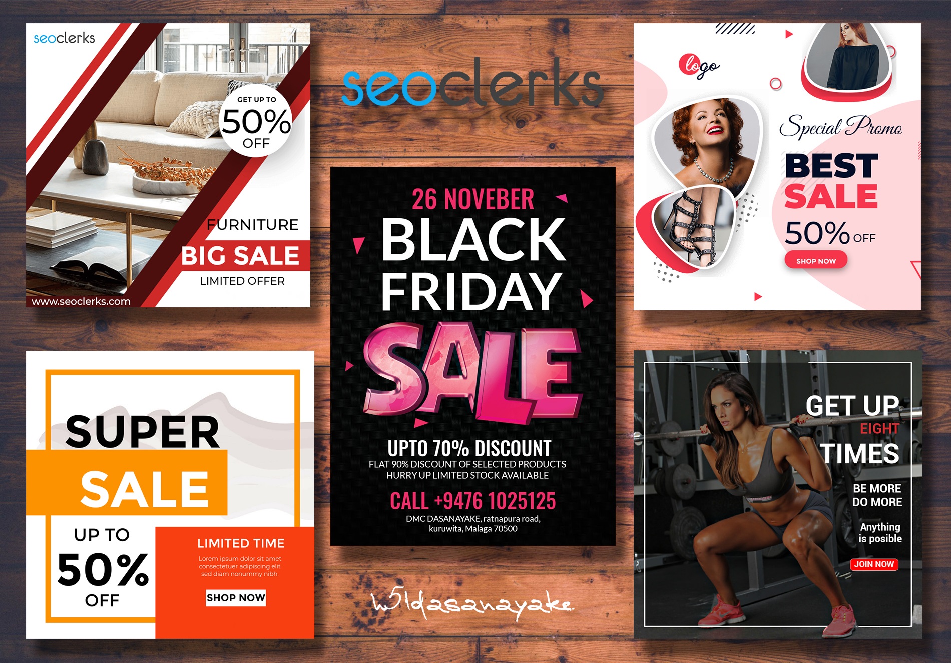 I will design web and printable post flyer brochure. social media post Black Friday , Christmas