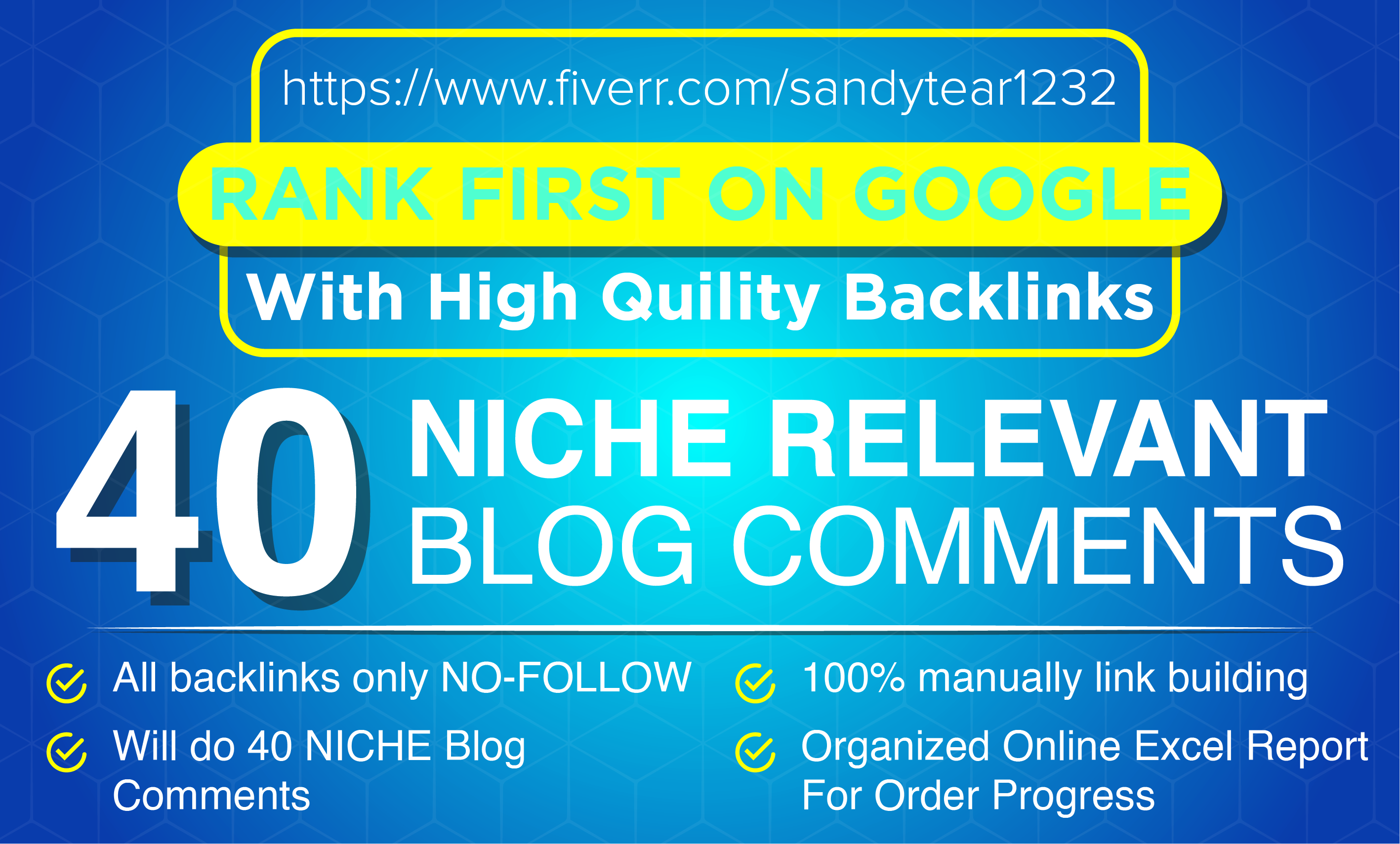 I will do 40 niche relevant blog comments on high domain backlinks