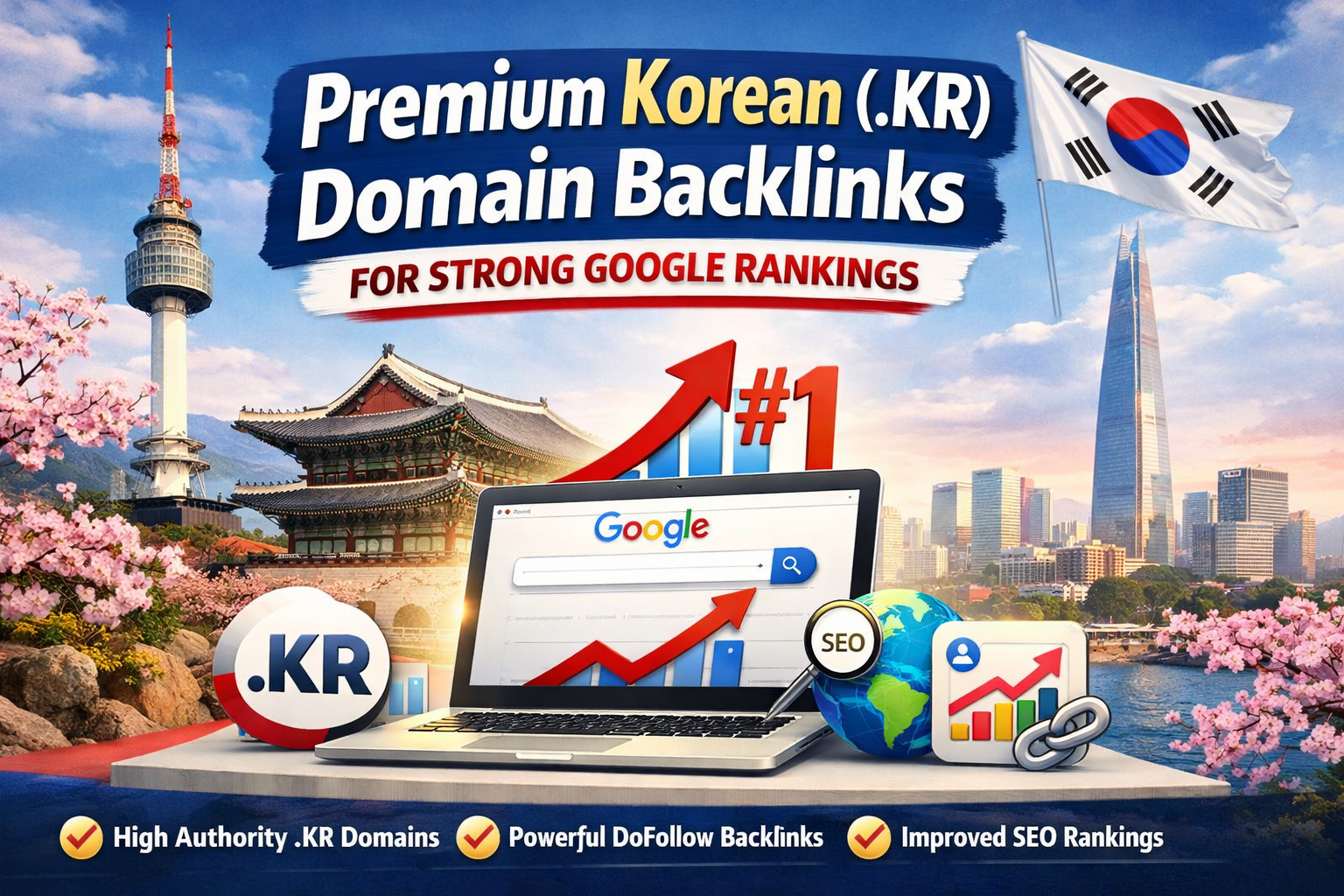50 Premium Korean (.KR) Domain Backlinks for Strong Google Rankings