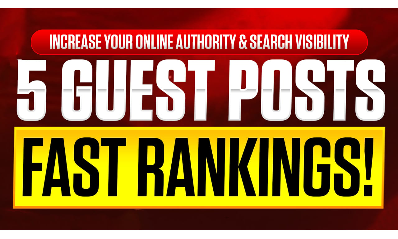 Premium 5 Guest Posts DR & DA 50 Site 15k Organic Traffic Dofollow Backlinks
