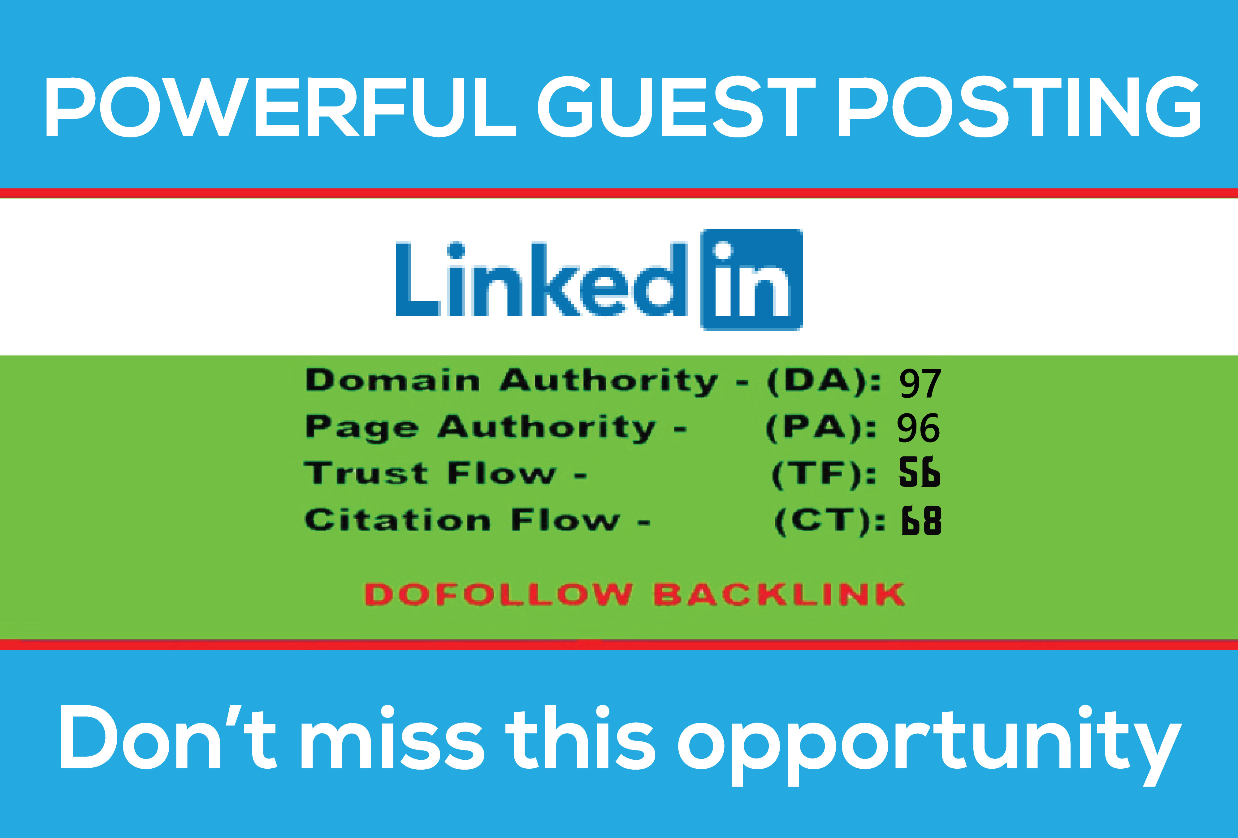 Write and publish guest post on Linkedin with permanent backlink DA97 PA96