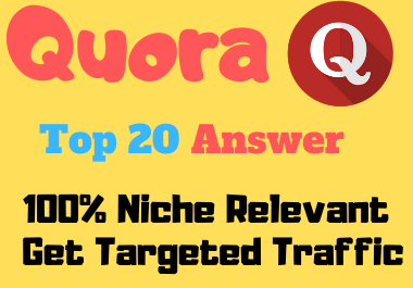 Promote your website 20 High quality Quora Answer For...