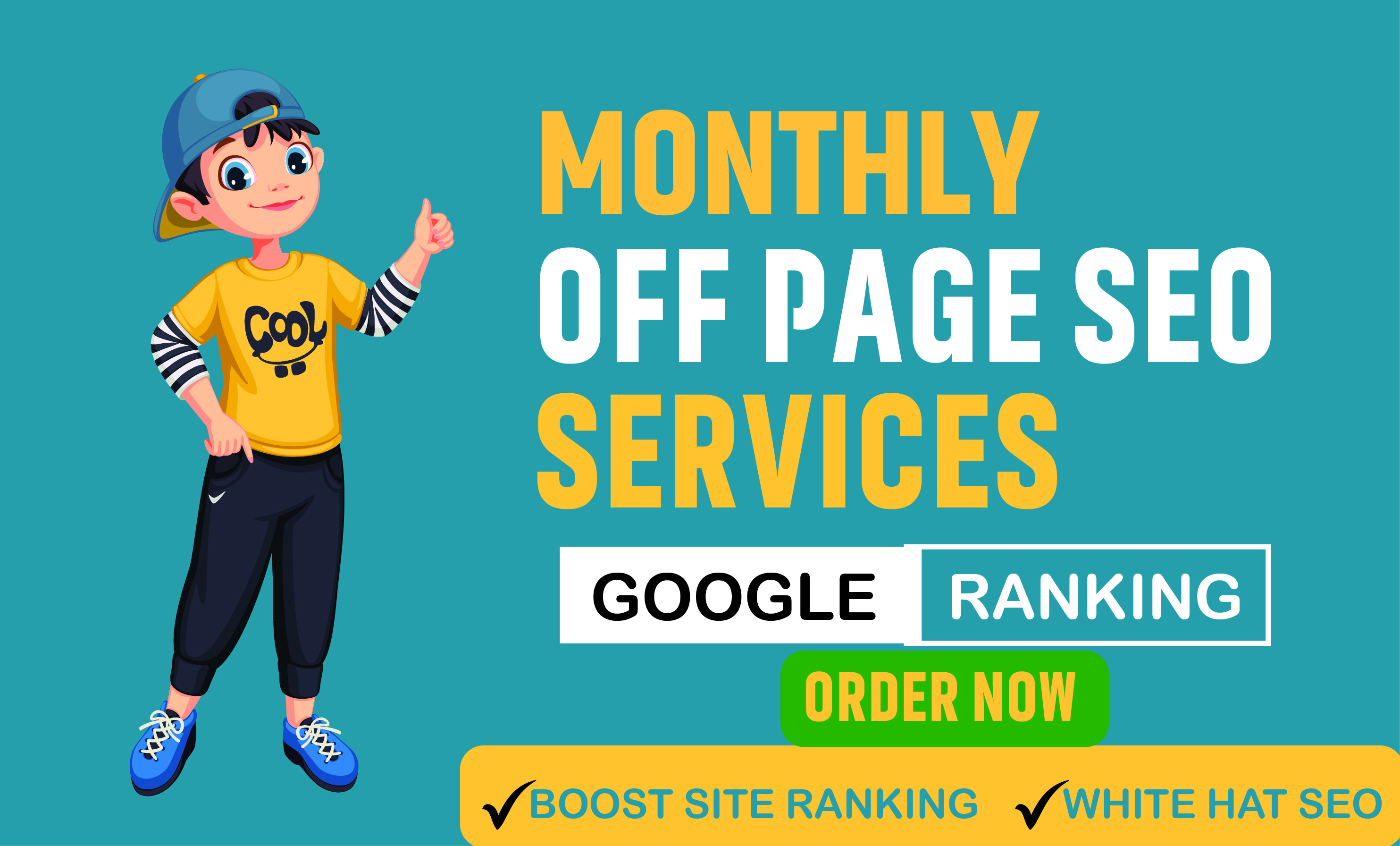 I will do monthly off page SEO service with white hat link building
