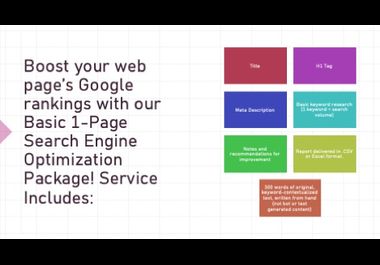 Basic 1-Page SEO Optimization Package