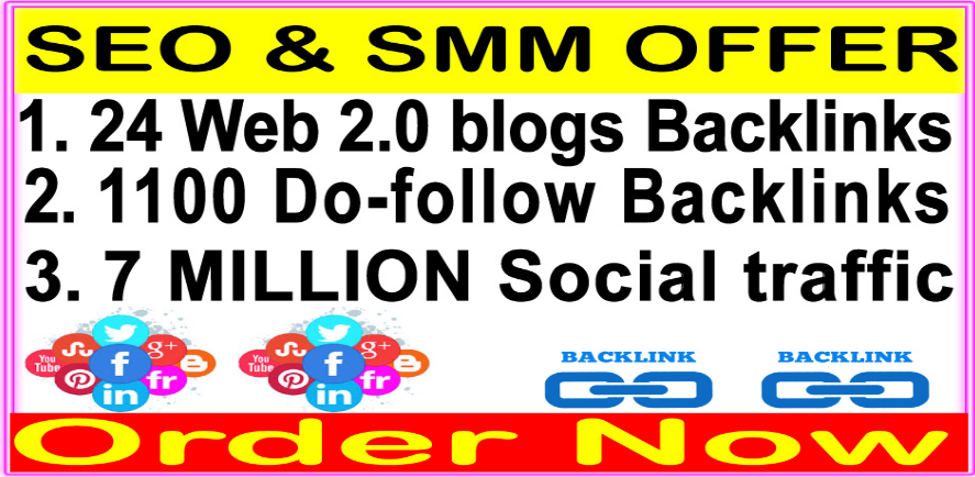 High Indexin SEO Package, 24 We 2.0 blogs-1100 Do Follow Links-Promotion 7 Million