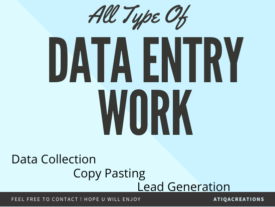 I will do fastest data entry, web research, excel, word, PPT and copypaste work for you