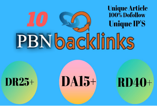 I will Provide 10 High DA,PA Contextual Dofollow PBN Backlinks