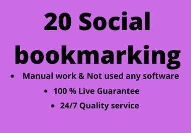 20 Social bookmarking for your website on high DA PA Sites 