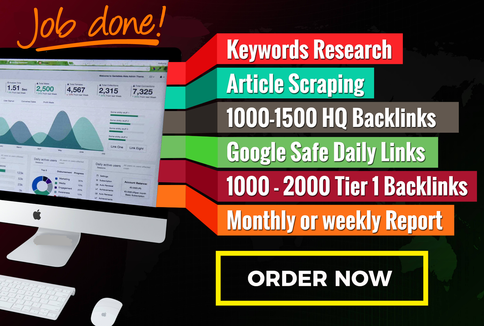 RANK 1st Page Your Website With Complete SEO Service for 30 days, daily, fresh and strong backlinks