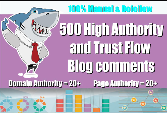 I will 500 manually blog comment backlinks on High DA PA top quality links