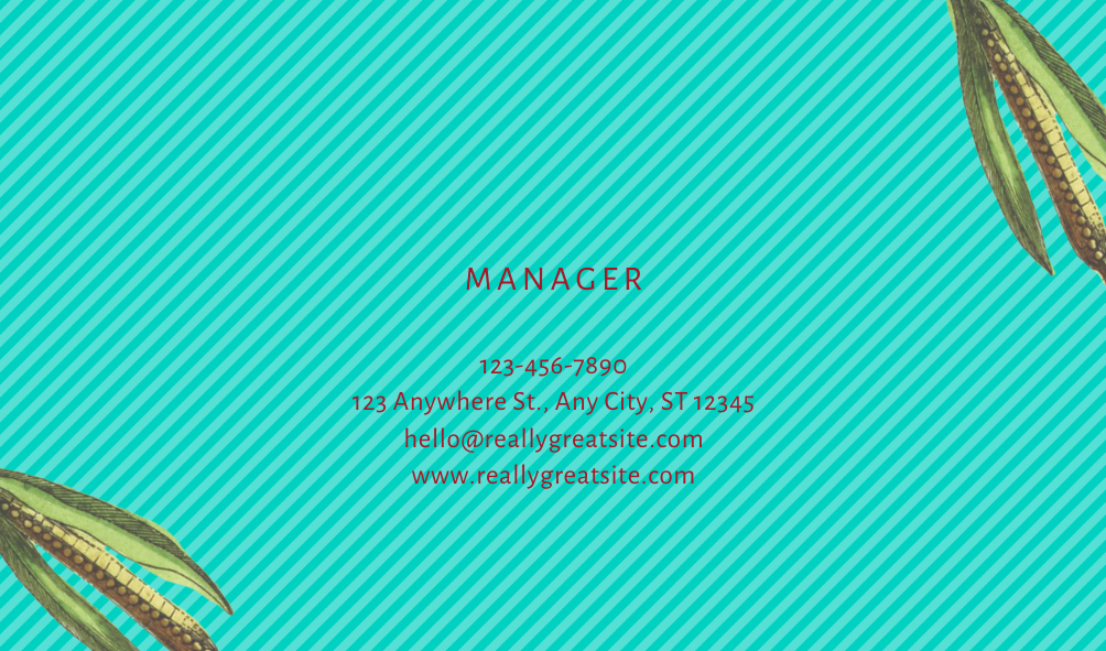 Business Card Design based on Food and other creative aspects that apply