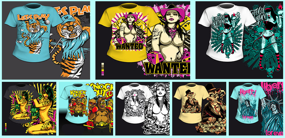 28000 Editable & Printable T-shirt Designs Bundle with various Niches