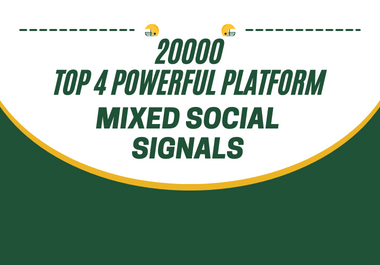 Top 4 Platform Mixed Social Signals 5,000 web shares,15,000 Pinterest,500 Tumblr,25 Xing