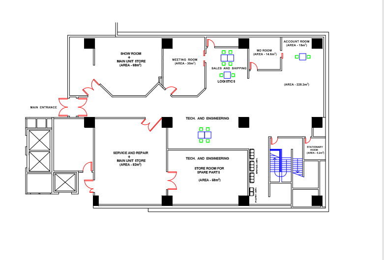 I will design your 2d office floor plan for 5 SEOClerks