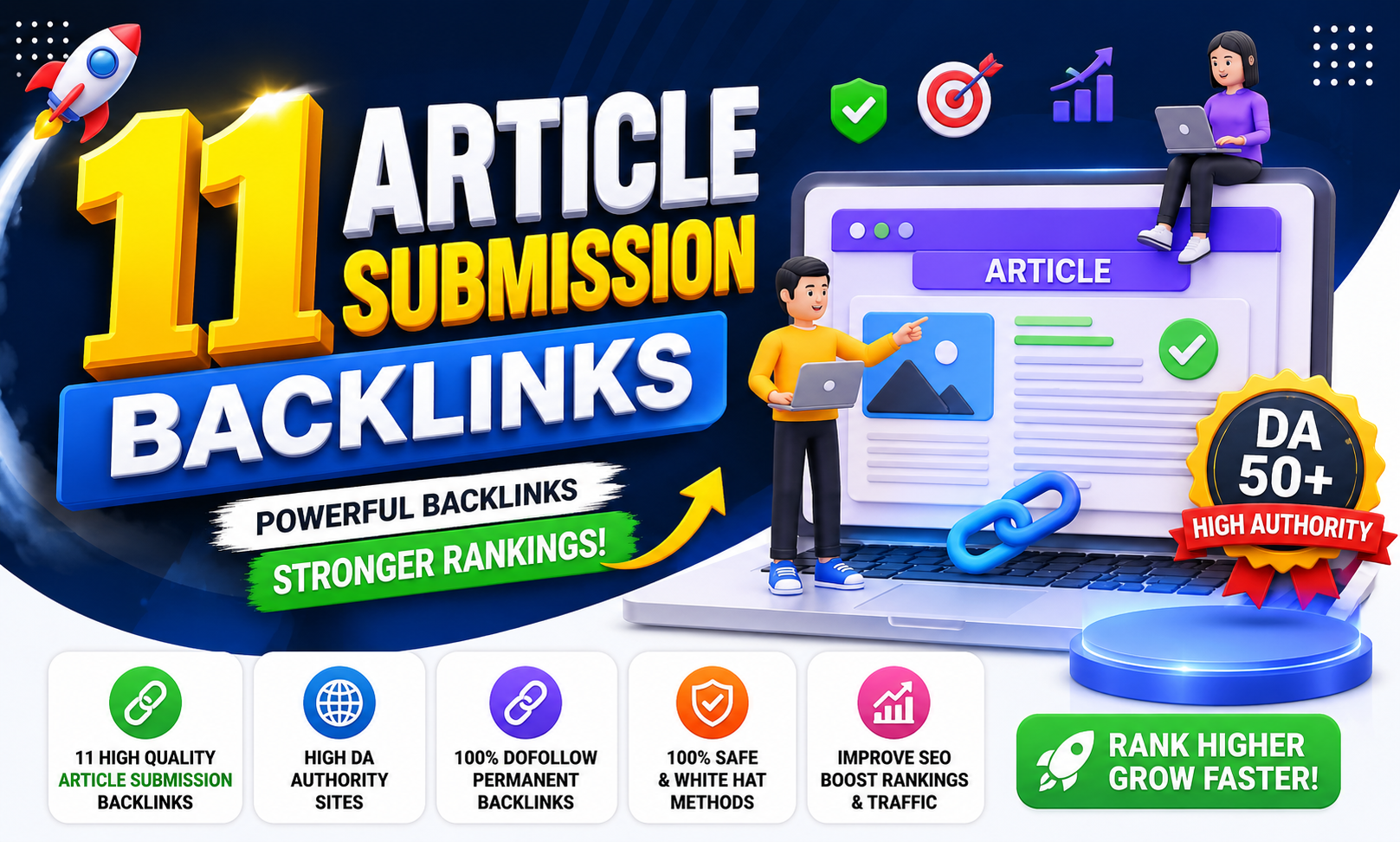 11 High DA Article Submission Backlinks | Manual Dofollow SEO Links