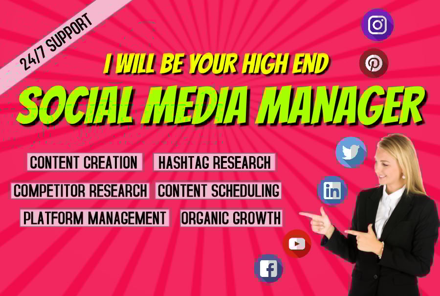 I will be your high end Social Media Manager