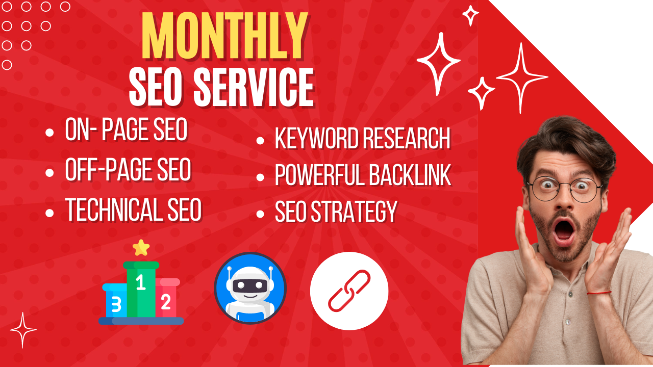 I will do Monthly SEO Services with high quality backlinks , Onpage Seo and Technical SEO