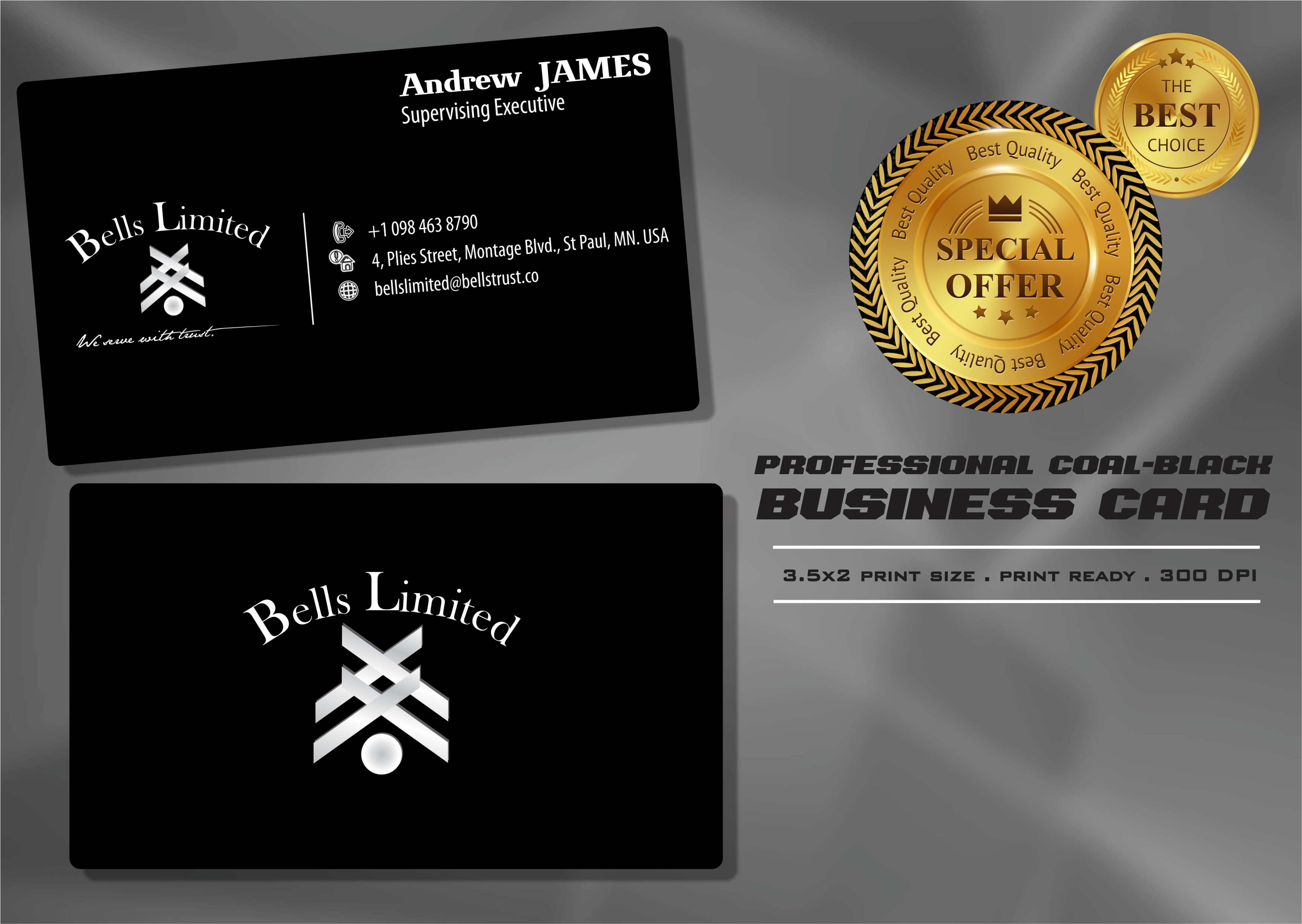 Design creative 2-sided business card 