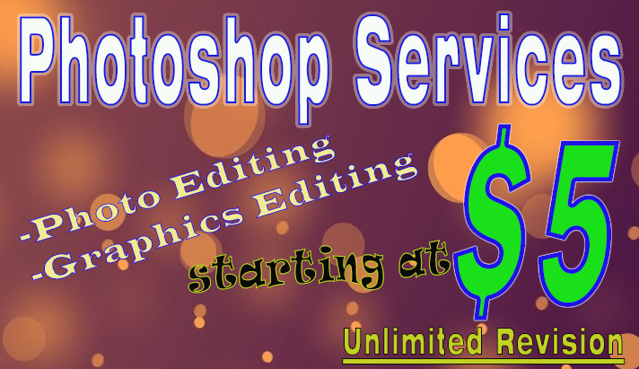 I'll do photo, graphics or PDF document editing for you through photoshop
