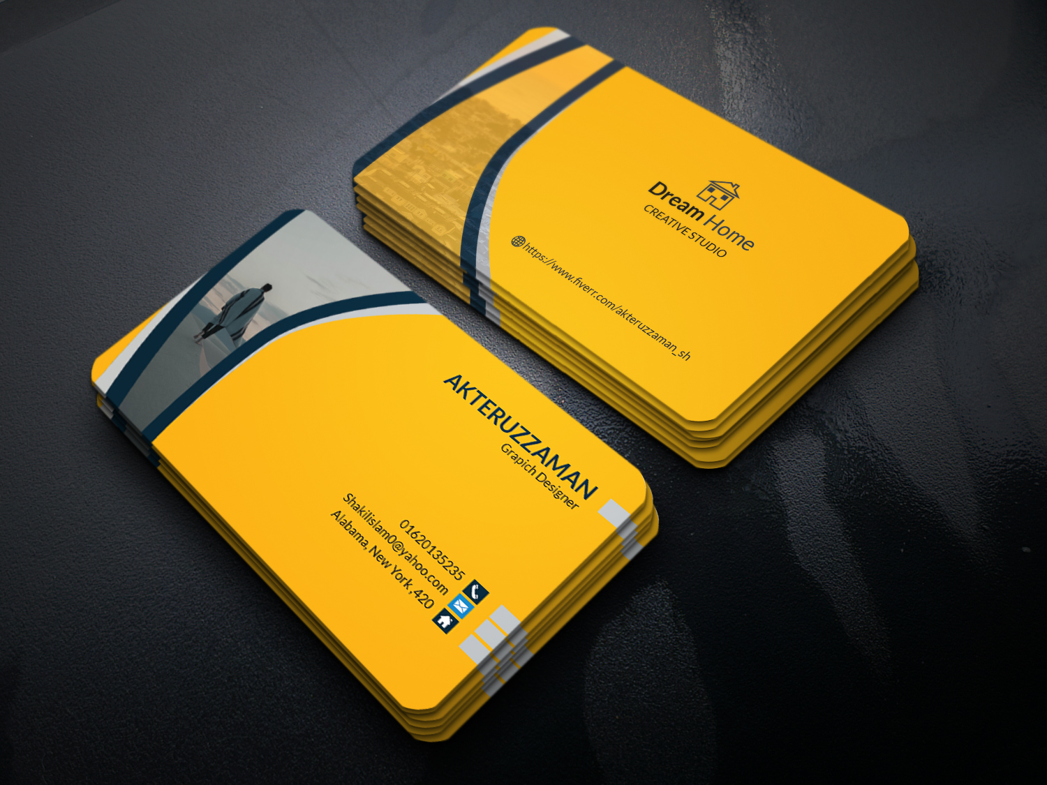 do professional 1 business card design in just