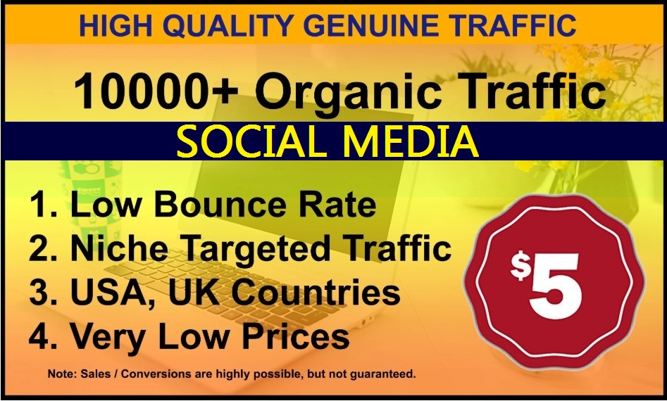 I will send 10,000 analytic website traffic from soci...
