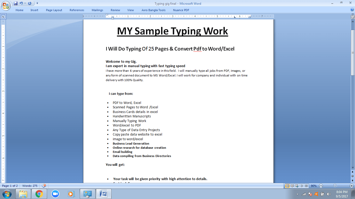 I will do fastest typing works