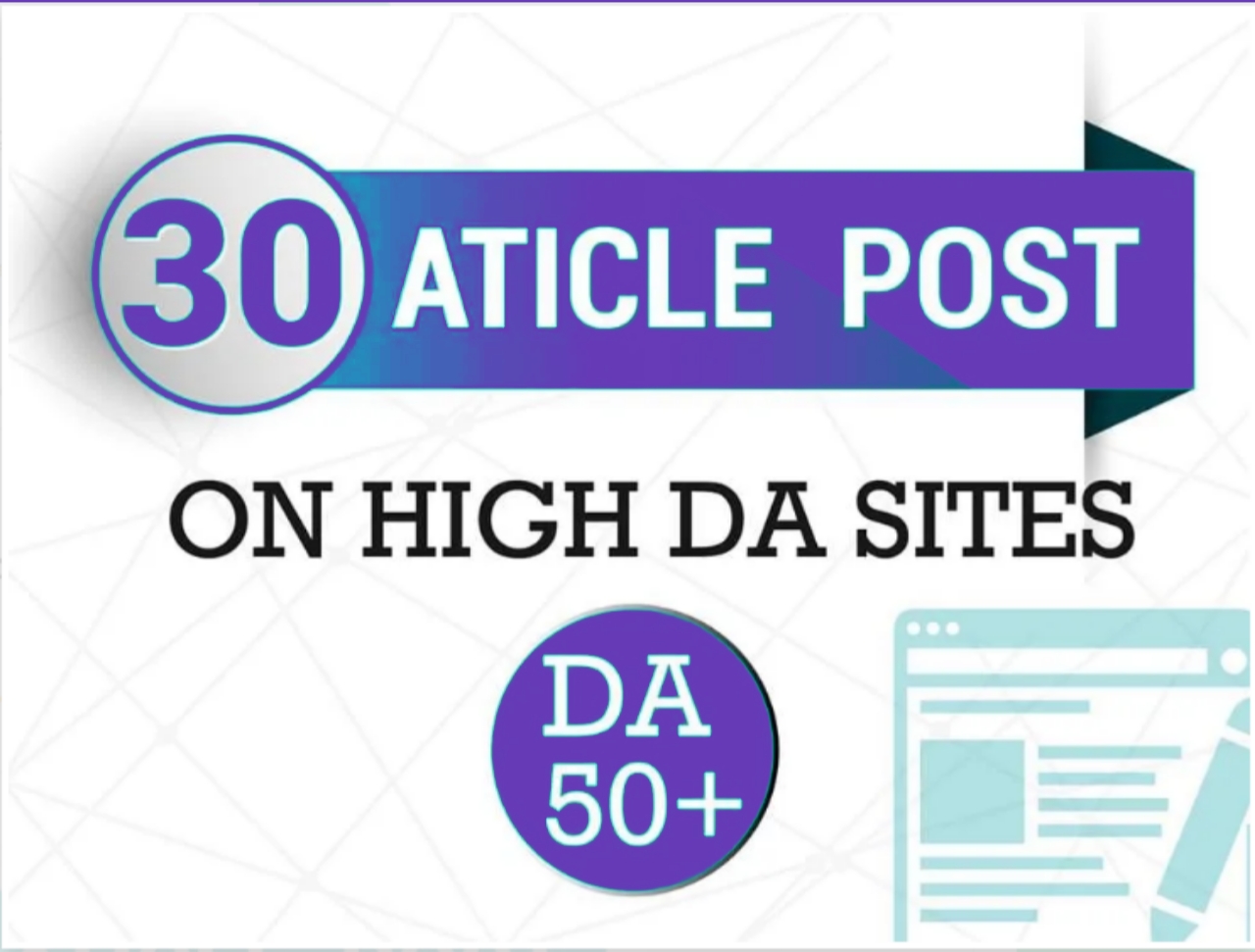 Do make 30 article submission in SEO backlinks 