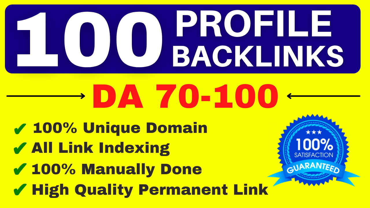 100 Unique & Profitable High Authority Do-follow Profile Backlinks Quora Ted About.me Microsoft Etc