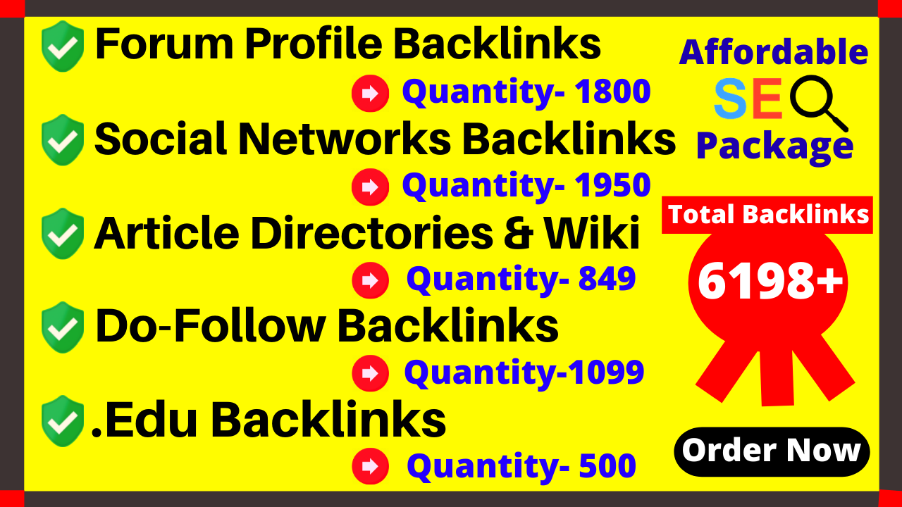 Provide You 6198+ SEO DoFollow Backlinks, .Edu, Wiki, Forum, Social & Mix platforms Backlinks