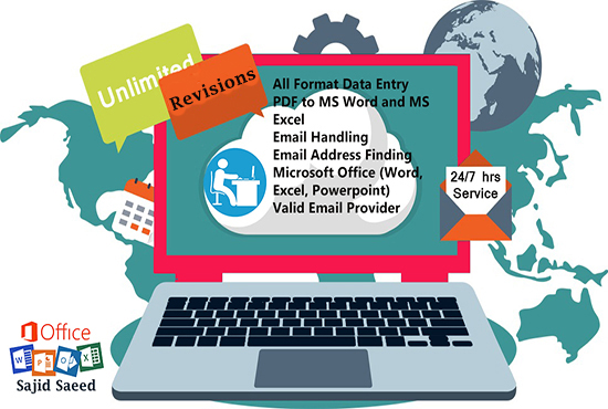 I will do data entry related all the work at time