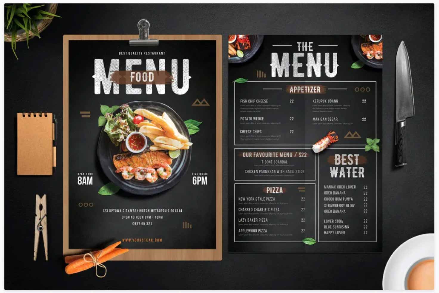 I will design attractive restaurant menu