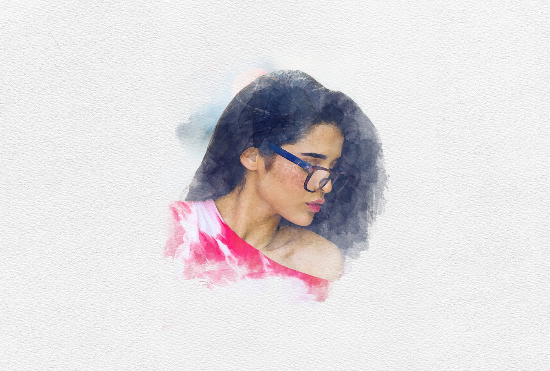 Draw a watercolor portrait from the photo