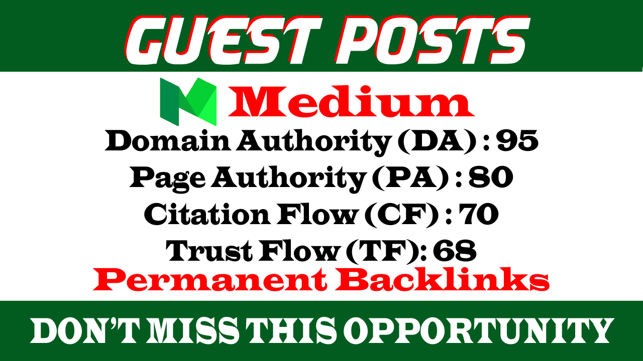 Write And Publish A Guest Posts On Medium Com DA 95 PA 80 For 5 SEOClerks
