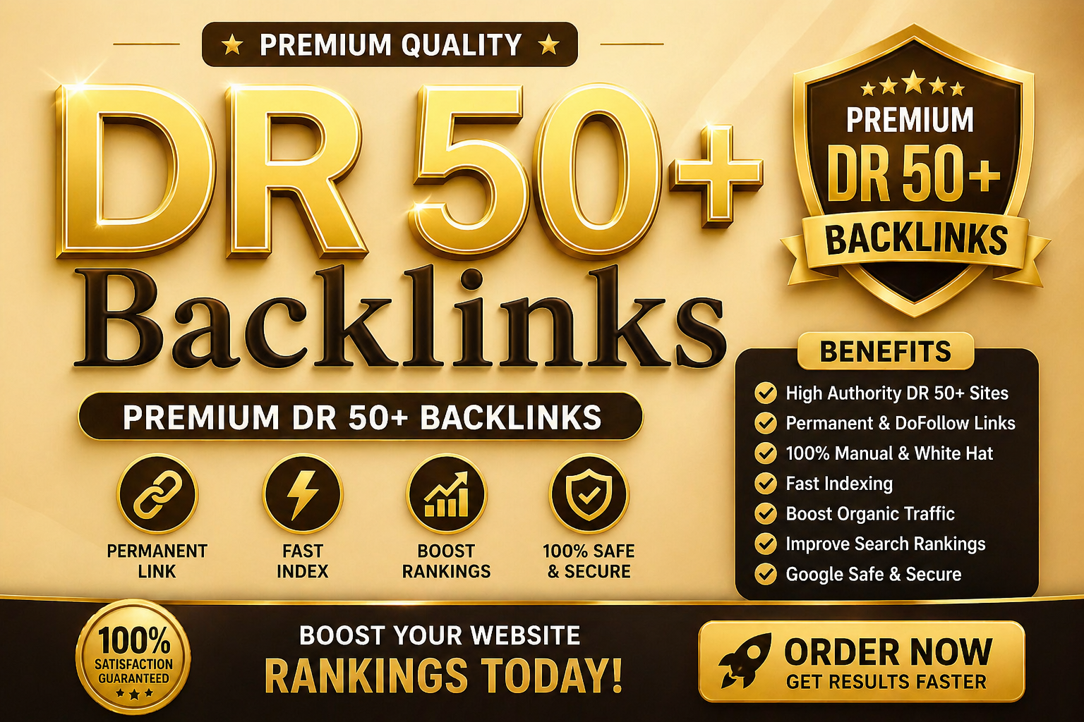 Premium 50 DR 50+ Backlinks - Google-Safe & Power...